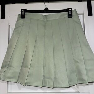 NEVER WORN Cider Light Green Pleated Satin Skirt